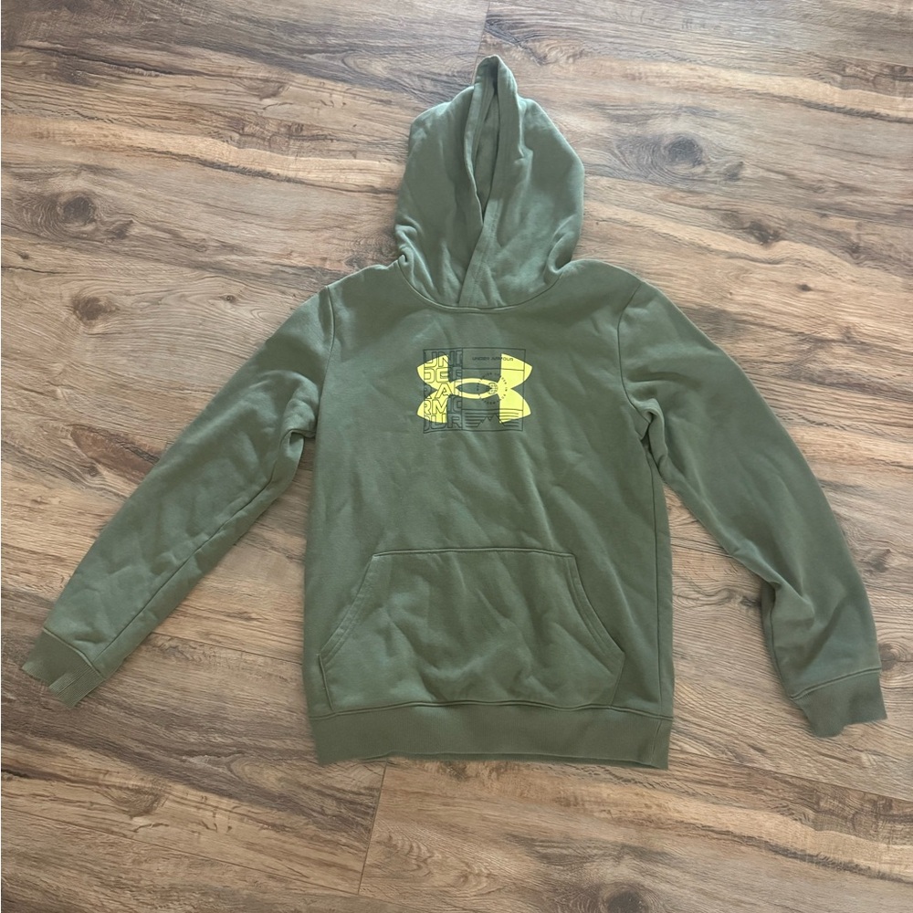 Under Armour Olive Hoodie with Yellow Graphic